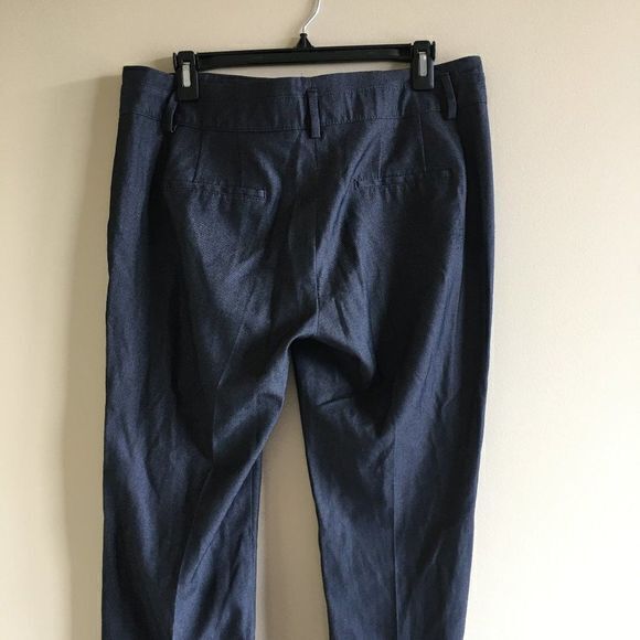 ZARA BASIC STRAIGHT LEG DRESS PANTS LIGHTWEIGHT NAVY BLUE WOMENS SIZE L - Picture 4 of 8